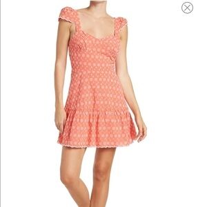 NWT Betsey Johnson - DITSY EYELET BUSTIER MINI DRESS PINK size L